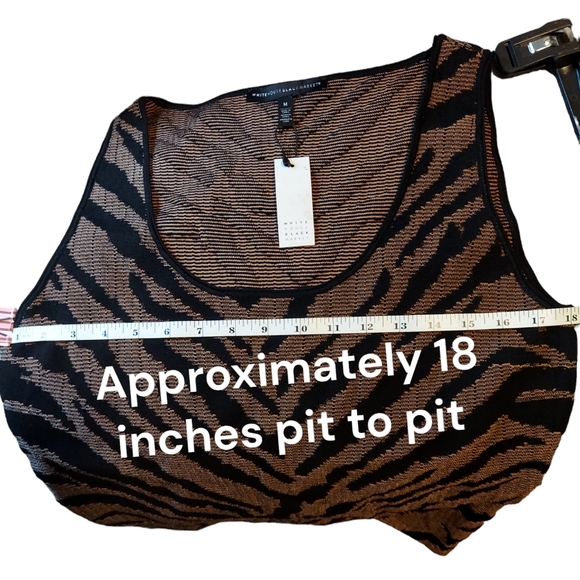 White House Black Market Sweater Like Tiger Print Tank Top Women's Size M NWT - Picture 5 of 7